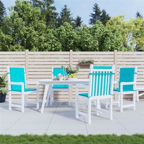 vidaXL - Lot de 4 Coussins de Chaise à Dossier Bas - Turquoise - Image 3