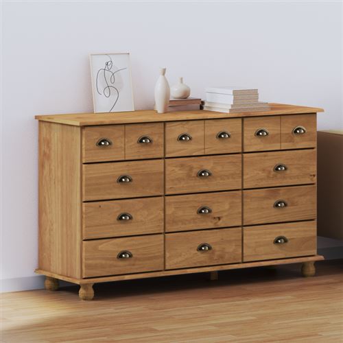 Commode ASKIM 79x40x133.5 cm Bois massif de pin