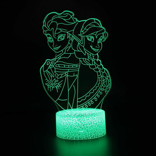 Lampe 3D Tactile Veilleuses Enfant MY564 Frozen 16 Couleurs avec Telecommande
