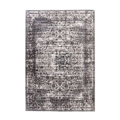 Tapis Tissé Imprimé à Poils Plats "Saphira" Gris 80 x 150 cm