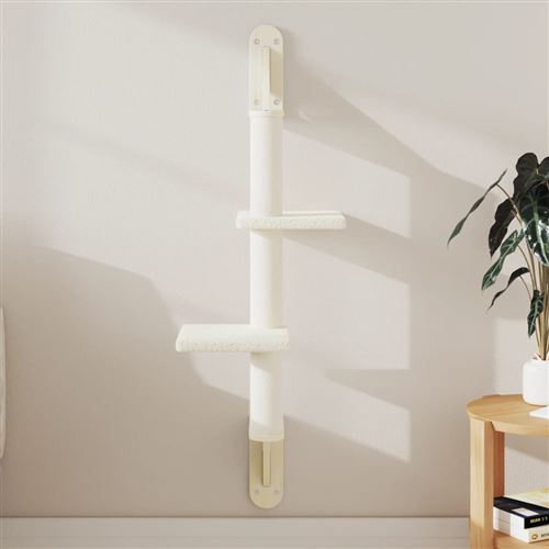 vidaXL Arbre à chat mural avec griffoir crème 108 cm, tour à chat, griffoir pour chat, tour à chat murale, meuble pour chat, meuble pour chat mural