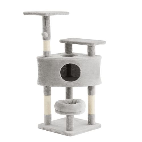 Comparer les prix de Arbre à chat TEDDYGR coloris gris 44.5 x 44.5 x 110 cm - Beau Rivage