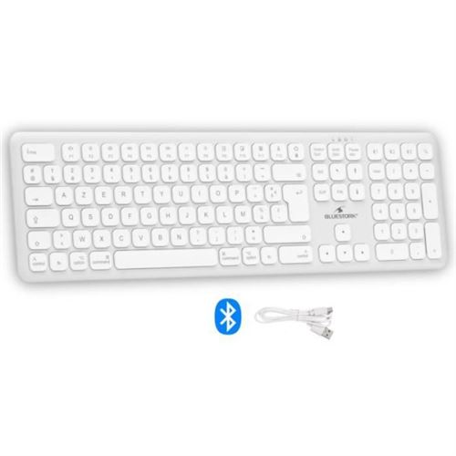 Bluestork Mac Office Keyboard- Rechargeable - Fr Layout - White - Image 3