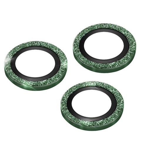 Film caméra pour iPhone 14 Pro et 14 Pro Max Verre trempé 9H 0.2mm Contour pailleté Avizar vert
