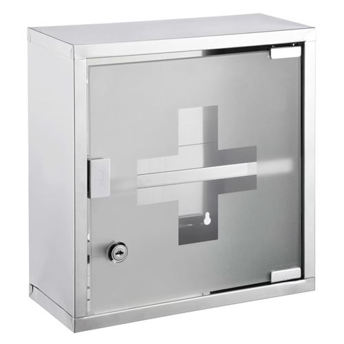 HI Armoire à pharmacie 30 x 12 x 30 cm Acier inoxydable