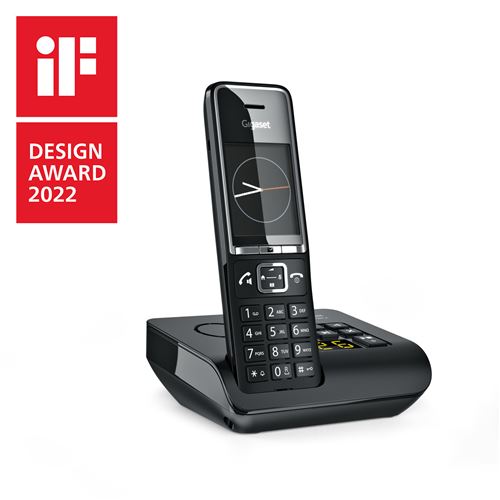 Téléphone analogique Gigaset GIG550AMBLK DECT avec identification de l appelant Noir