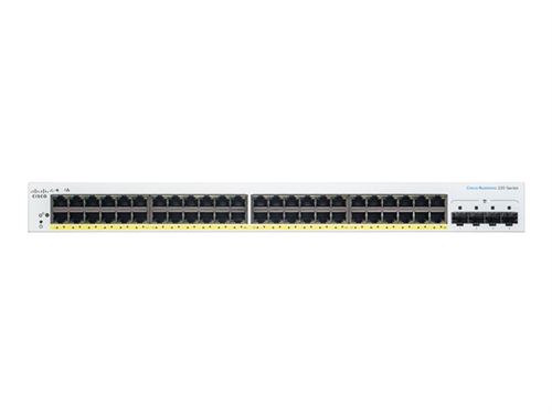 Cisco Business 220 Series CBS220-48P-4G - Commutateur - intelligent - 48 x 10/100/1000 (PoE+) + 4 x Gigabit SFP (liaison montante) - Montable sur rack