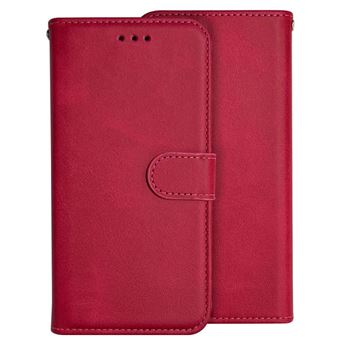 Étui à languette en simili cuir rouge - Compatible  iPhone 16 Plus - 1