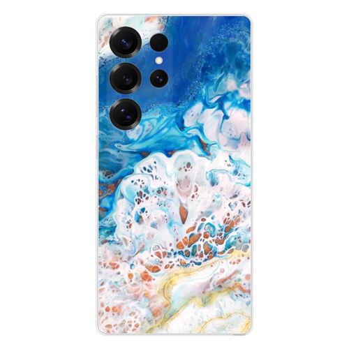 Coque en silicone imprimée compatible Samsung Galaxy S25 Ultra Marbre océan