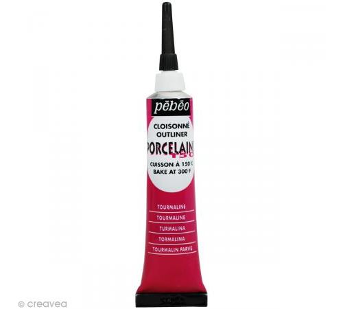 Peinture &agrave; l'eau brillante pour porcelaine - rouge - 20 ml 036-003