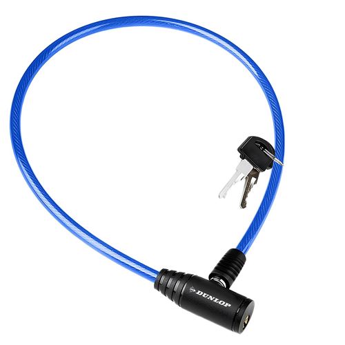 Dunlop - Câble Antivol pour Vélo - Serrure à Clé - Bleu - Image 2