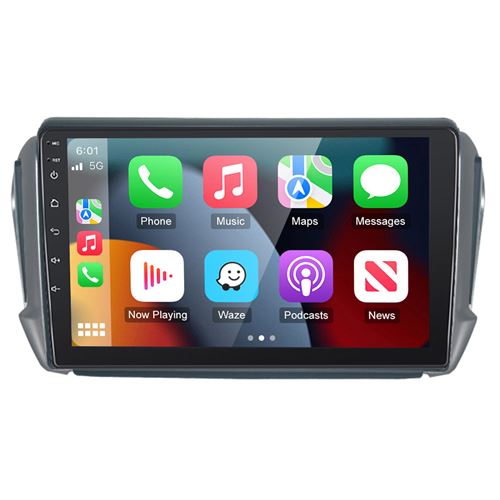 Gearelec Autoradio 10.1 Pouces Android pour Peugeot 2008 2012-2018 avec Carplay Andriod Auto GPS Navigation BT RDS WiFi