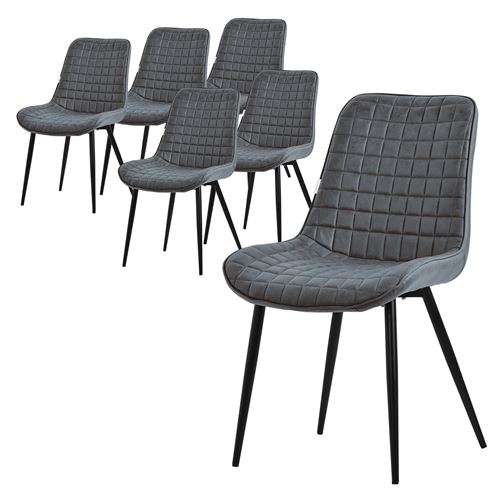 ML-Design - Chaise de salle à manger - Lot de 6 - Anthracite - Image 3
