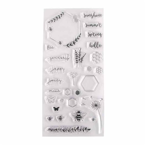 Tampons transparents 21 x 10 cm - l'été des abeilles - Rayher