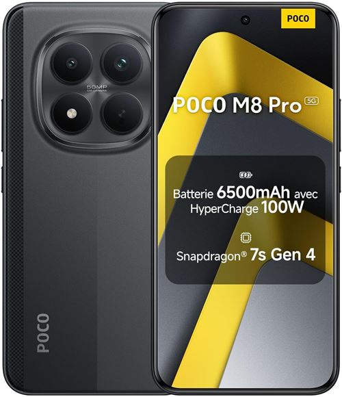 Smartphone - XIAOMI - POCO M8 Pro - 12 Go RAM - 512 Go - 5G - Noir
