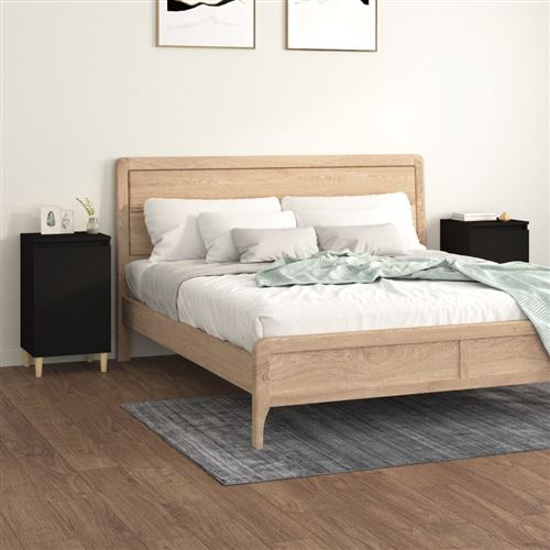 Vidaxl Noir Tables De Chevet 2 Pcs - Image 3