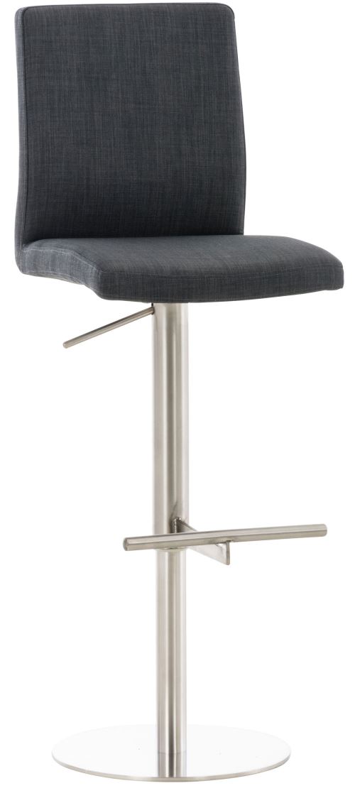 CLP Tabouret de bar Cadiz en Tissu , Acier inoxydable/Gris fonc&eacute;