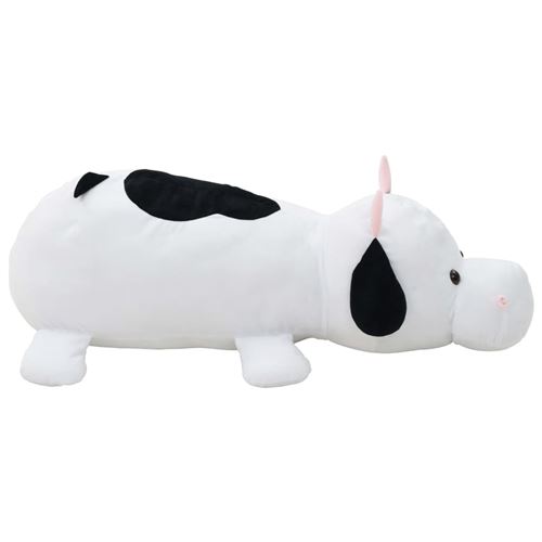 vidaXL Vache en peluche Blanc et Noir