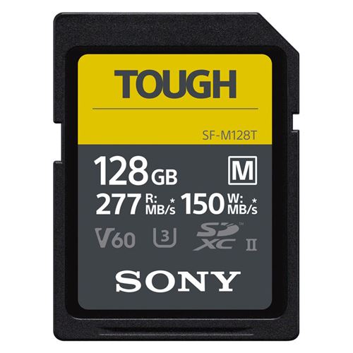 SONY carte sd tough 128 go 277 mo/s en lecture et 150 mo/s en écriture - sf-e128