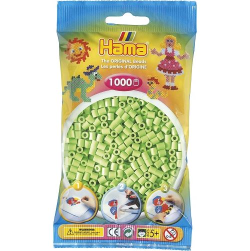 Sachet de 1000 perles a repasser hama midi vert pastel - loisirs creatifs - 207-47