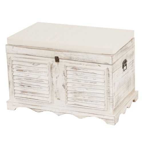 Mendler Blanc Banc Coffre De Rangement - Image 3