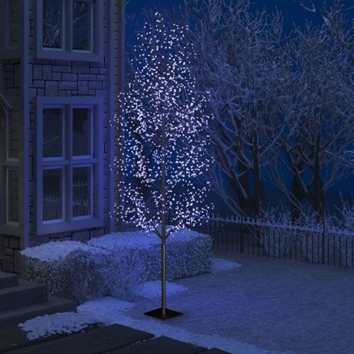vidaXL Sapin de Noël 1200 LED bleu Cerisier en fleurs 400 cm