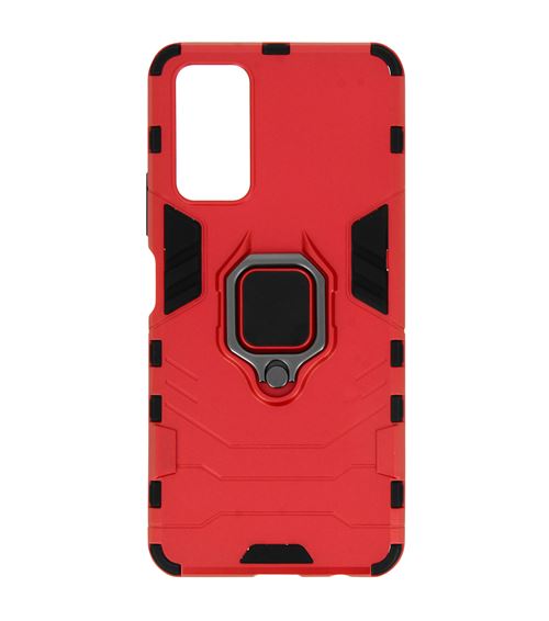 Coque pour Honor 10X Lite Rigide Antichoc Bague Métallique Support Vidéo rouge