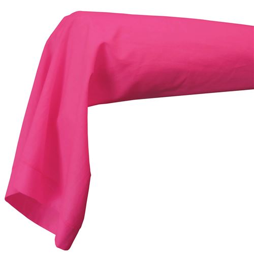Taie de traversin 85 x 185 cm uni 57 fils lina + point bourdon Bois de rose