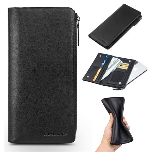 Etui en cuir véritable noir pour votre Apple iPhone XS Max 6.5 pouces/iPhone XR 6.1 pouces/iPhone XS 5.8 pouces