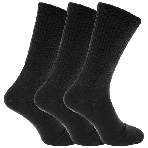 Chaussettes larges pour diabétiques (3 paires) - Homme (39-45 EUR) (Noir) - UTMB386