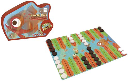 Scratch jeu de société piranha race junior 38 cm vert 4 parties