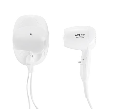 Compact Sèche-Cheveux avec Support Mural Extra Long Spirale Adler Ad 2252 Blanc