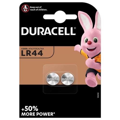 Pile Bouton alcaline - 2pcs blister DuraPile - AG13, LR44, LR1154, V13GA, 4276 - LR 44 / AG 13 / V 13 GA Duracell 2BL