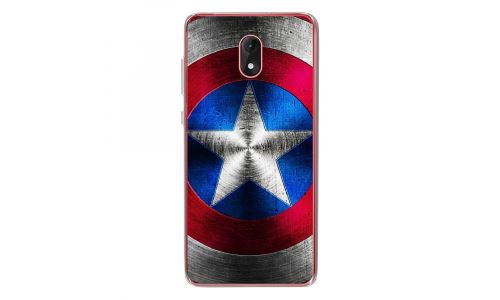 Coque souple pour Wiko Lenny 5 avec impression Motifs bouclier étoilé aux couleurs de l'Amérique