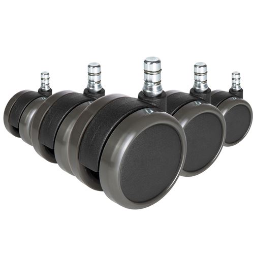 5x Roulettes sols durs ROLO 11mm / 65 mm Roulettes No-Noise (lot de 5) hjh OFFICE