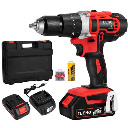 Perceuse visseuse à percussion TEENO-916 - 2x20V - 2,0Ah - 69 accessoires