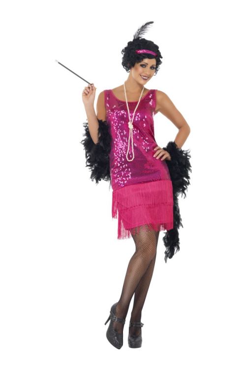 Costume charleston paillettes fuschia s
