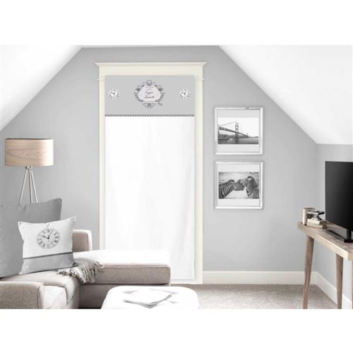 Voile pour porte fenêtre en coton 70x200 cm ESPRIT DE FAMILLE blanc, par Soleil d'ocre