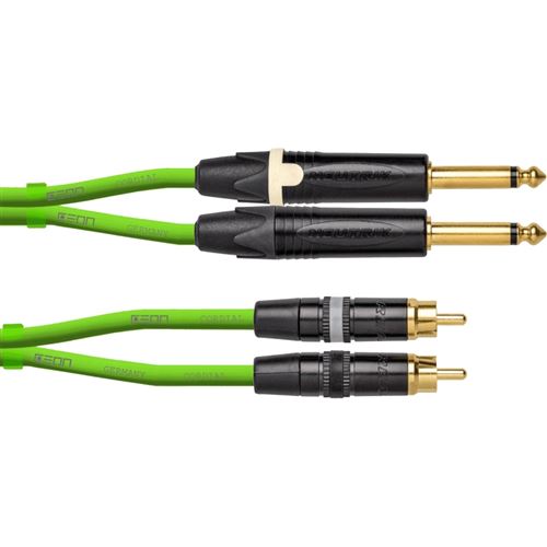 Cordial CEON DJ Plug RCA 3 G set de câbles jack TS 6,35 mm - RCA