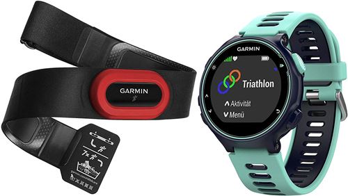 Garmin Forerunner 735XT - Cardiofréquencemètre - sangle de poitrine Premium HRM-Run incluse bleu/turquoise 2018 cardio velo