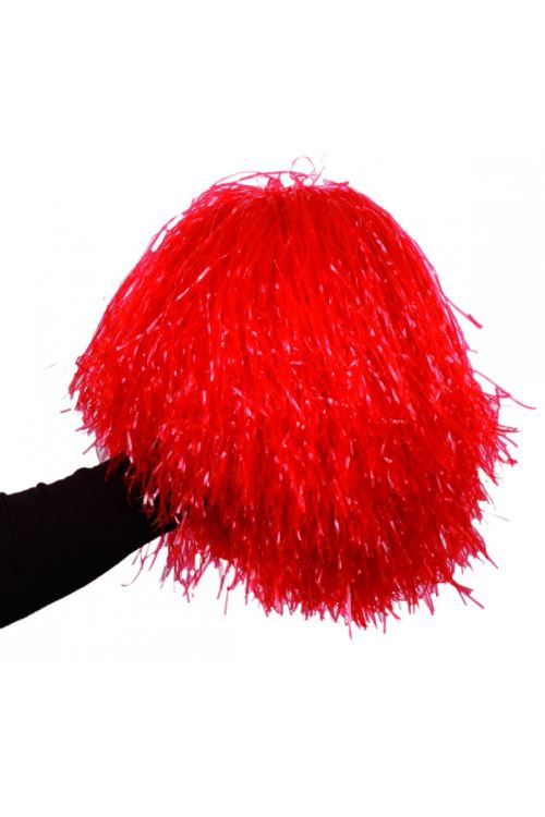Pom-pom raphia nylon rouge
