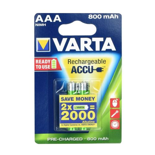 rechargeable accu varta r3 800 mah (aaa) 2 pcs