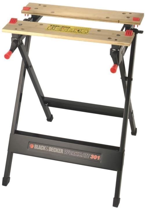 BLACK+DECKER WM301-XJ Etabli-étau pliable grand format, Noir, Marron, 115 mm