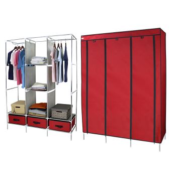 Armoire Penderie De Rangement Finether En Tissus Achat Prix Fnac