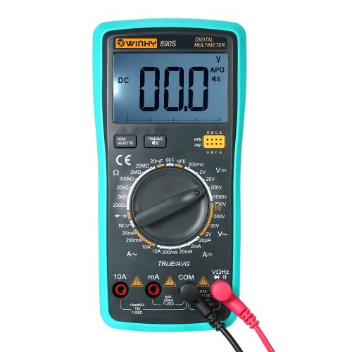 WINHY Multi-fonctionnelle Handheld LCD Digital Voice NCV Vrai RMS Multimètre DC / AC Tension Courant Mètre Capacité Résistance Diode Testeur