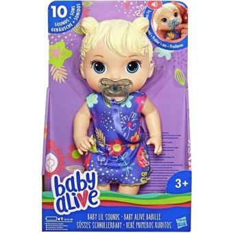 Hasbro Baby Alivepoupée bébé Sweet Sounds blond 28 cm bleu