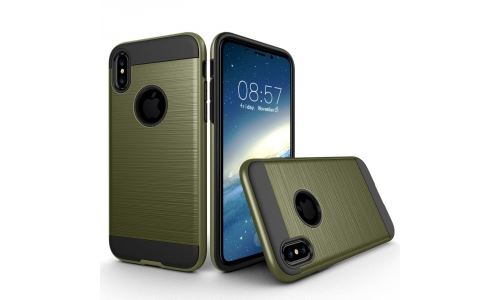 Coque hybride iPhone X renforcée coloris kaki