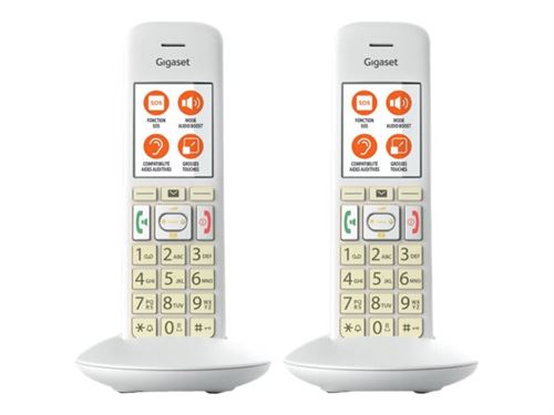 Téléphone fixe sans fil Gigaset E370 Duo Blanc