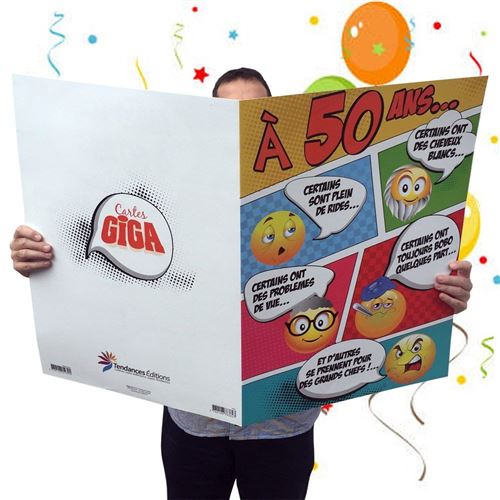 Carte Giga A 50 Ans Smiley Autre Gadget Achat Prix Fnac