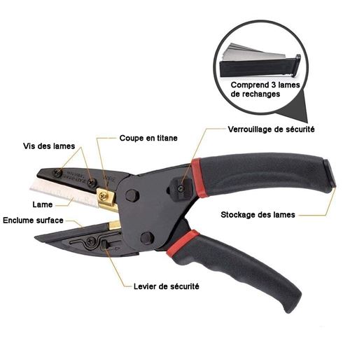 Ciseaux outil de découpe 3en1 cutter sécateur pince